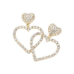 Elegant Gold Heart Pearl Earrings